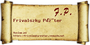 Frivalszky Péter névjegykártya