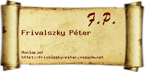 Frivalszky Péter névjegykártya
