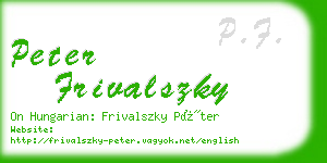 peter frivalszky business card